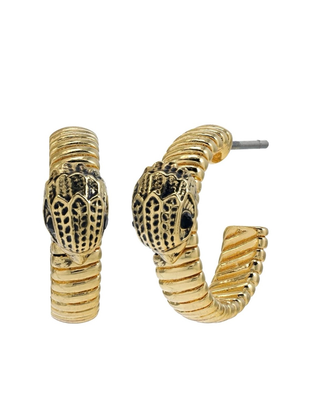 Kurt Geiger Gold Textured Hoop Earrings